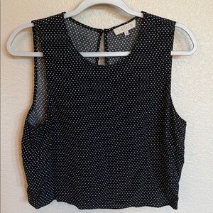 INC International Concepts Black and White Polka Dot Blouse